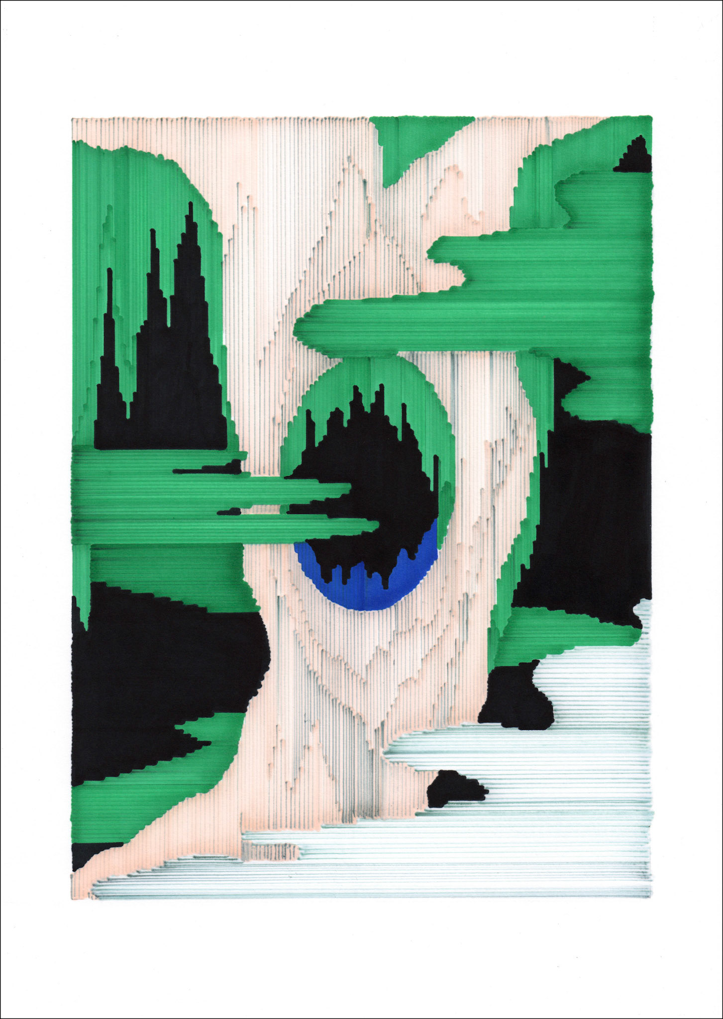 untitled 6, 2021, marker on paper, 29.7 x 42.0cm