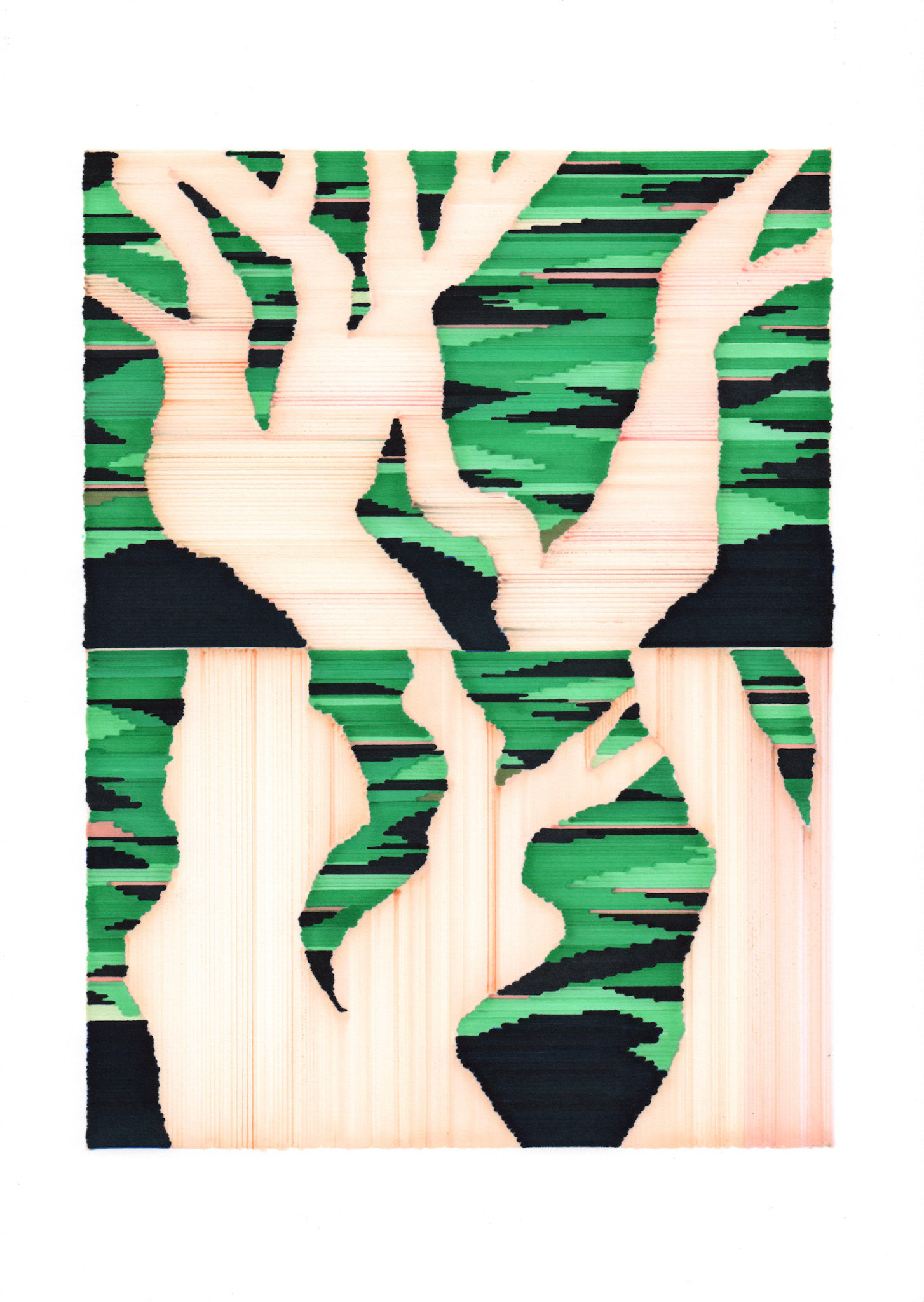 untitled 7, 2021, marker on paper, 29.7 x 42.0cm
