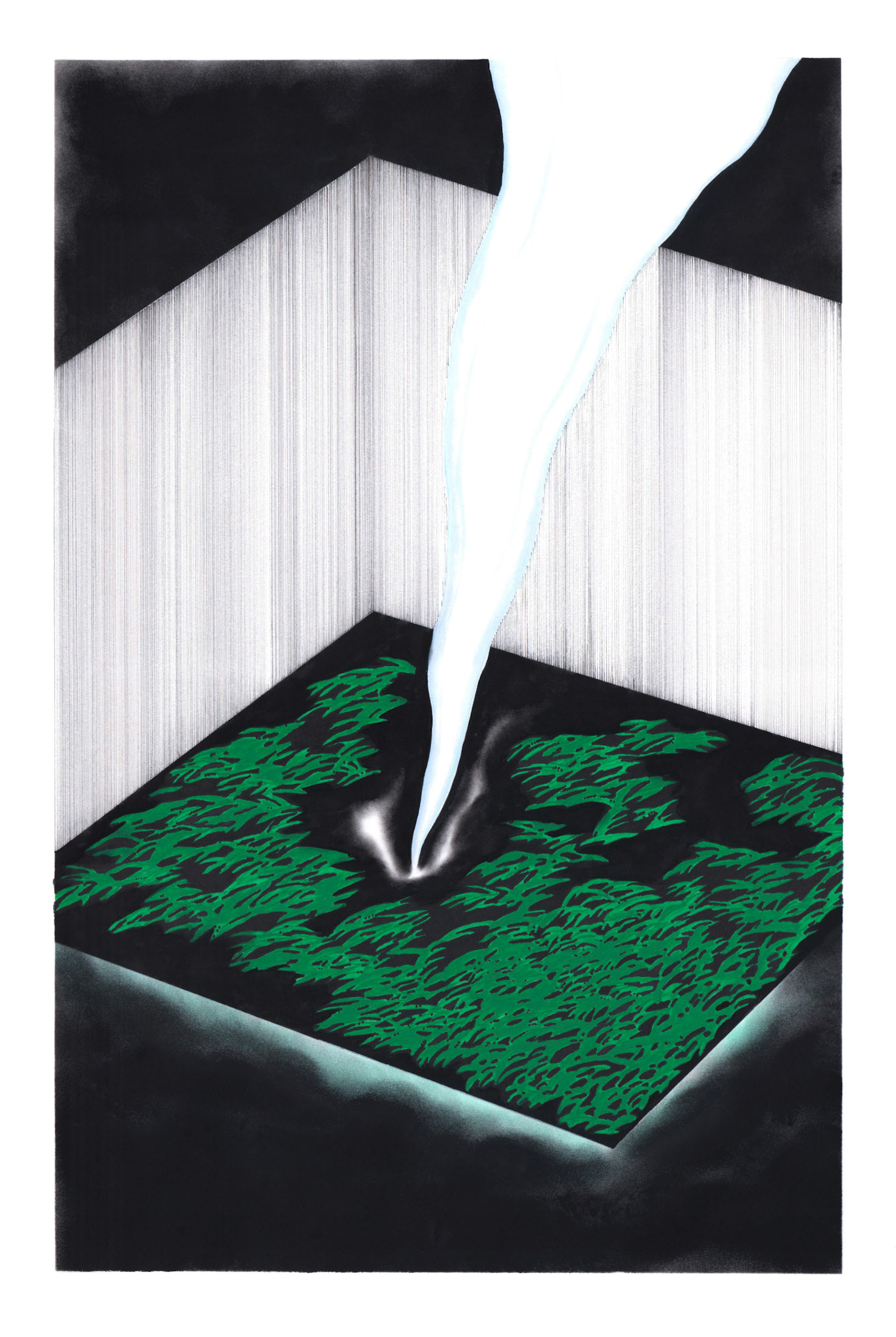 Where is the ego W5, 2023, Ink on paper, 37.6 x 56cm