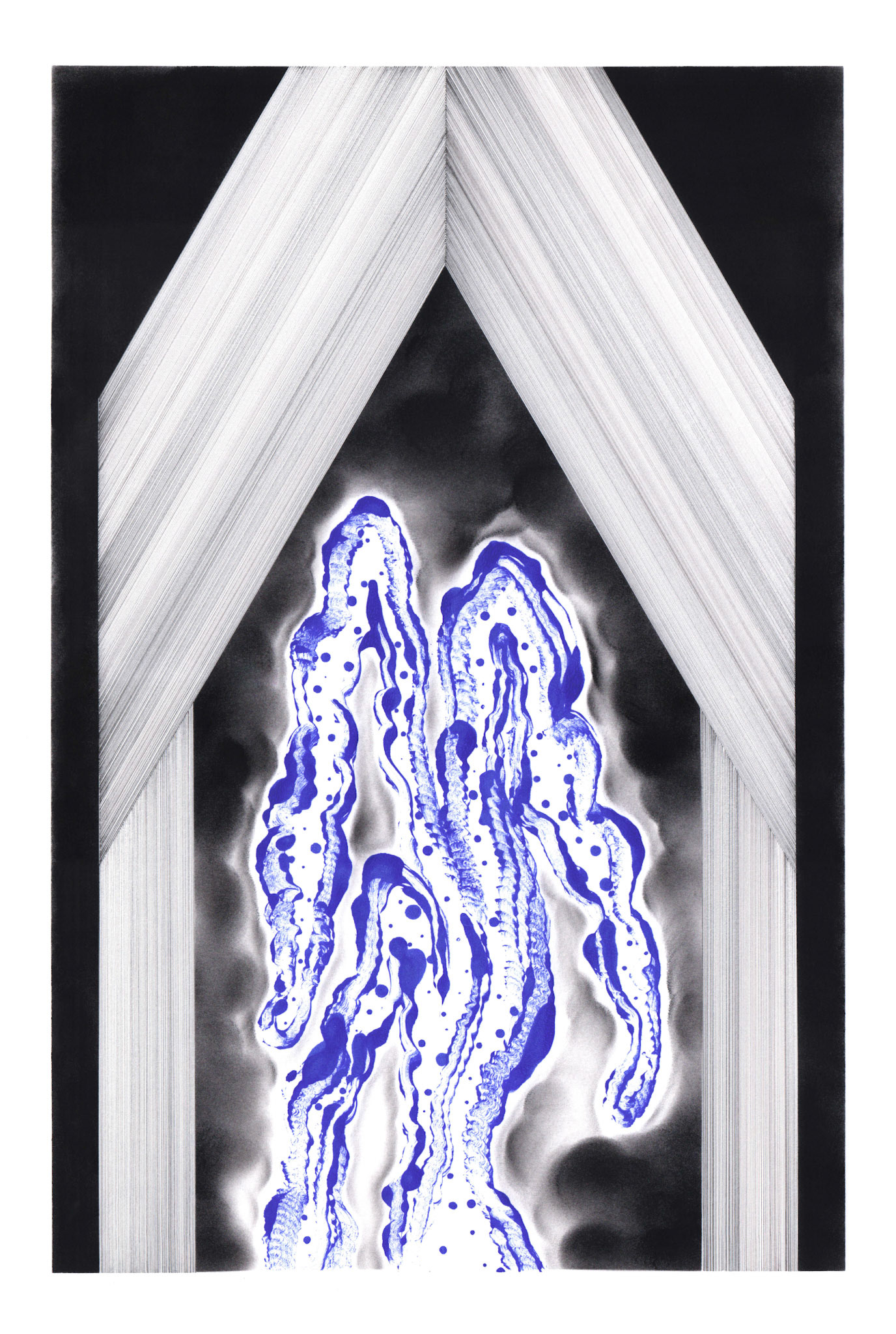 Where is the ego W4, 2023, Ink on paper, 37.6 x 56cm