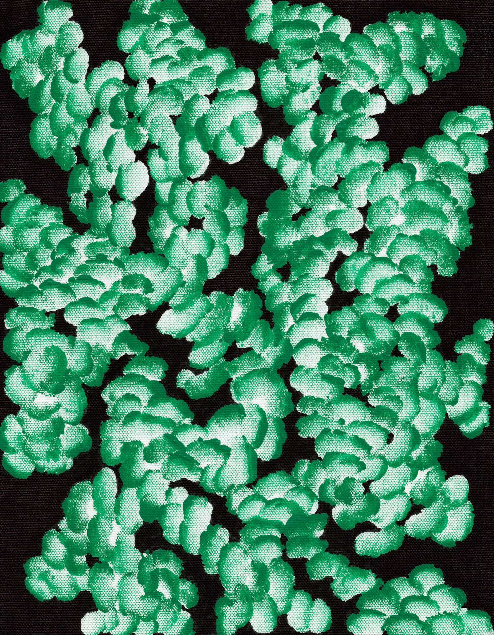 green pool C2, ink and gouache on canvas, 35 x 27cm