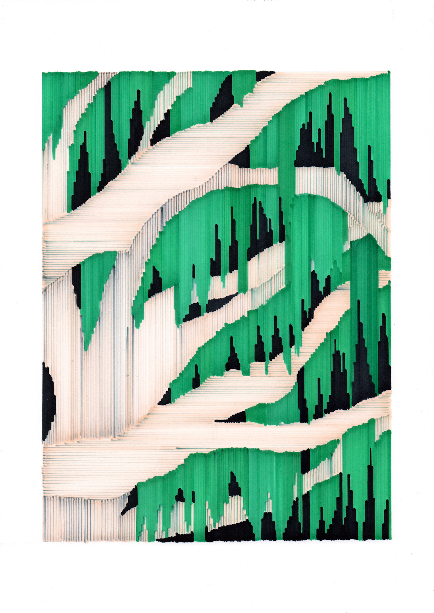 untitled 9, 2021, marker on paper, 29.7 x 42.0cm