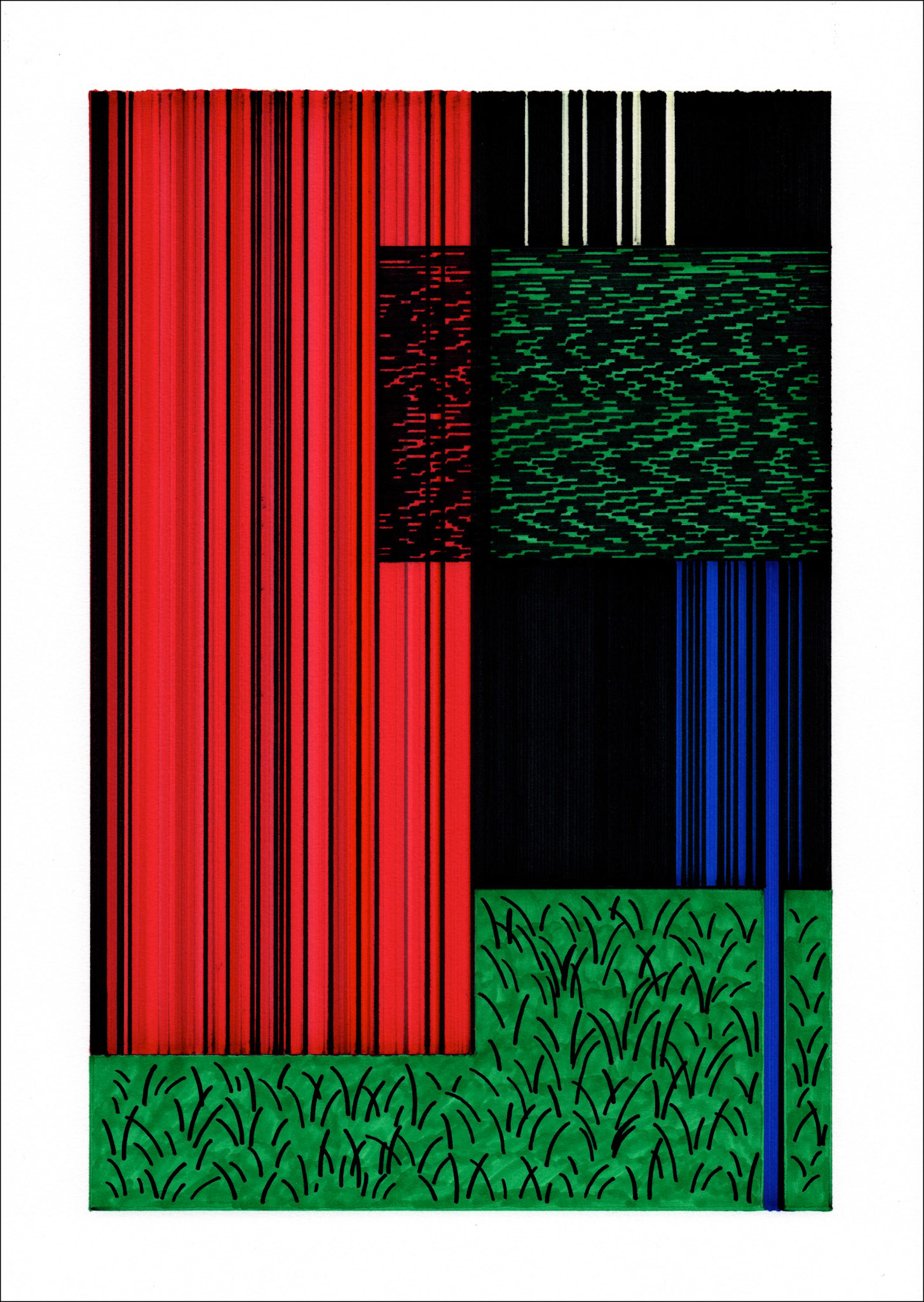 Line drawing series 6, 2020, marker on paper, 29.7 x 42.0cm
