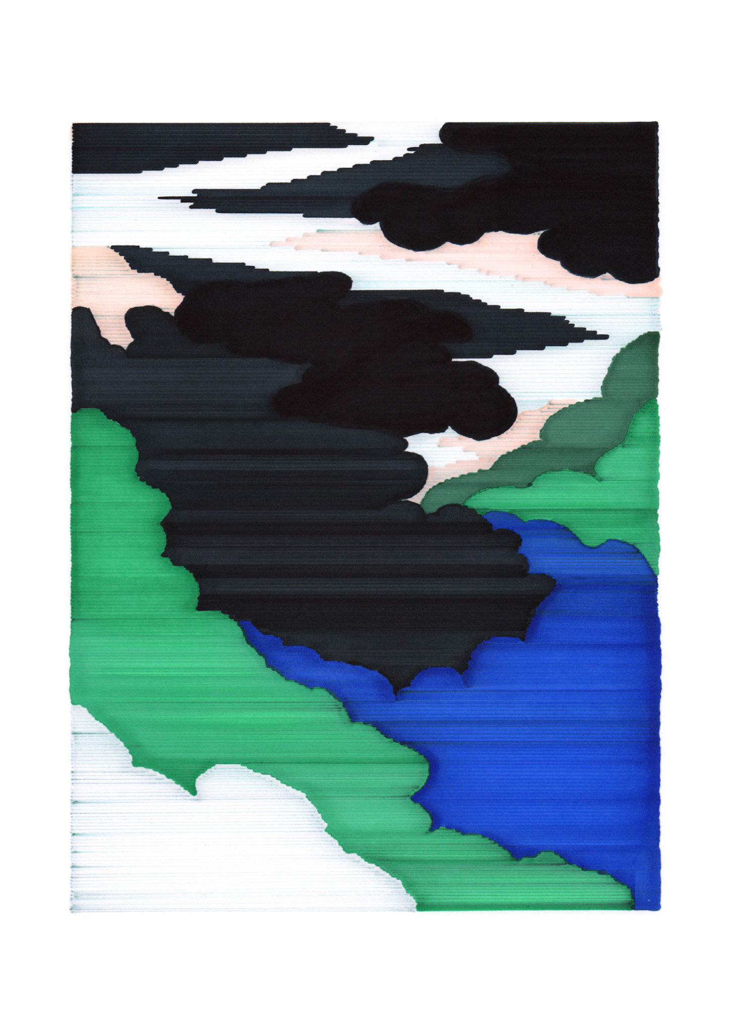 untitled 10, 2021, marker on paper, 29.7 x 42.0cm