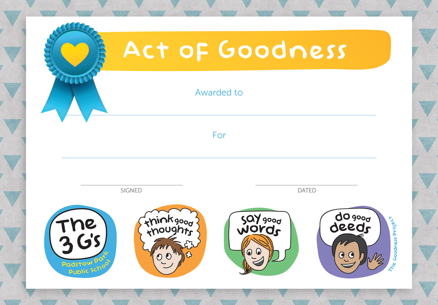 Padstow Park PS : Three Gs certificate