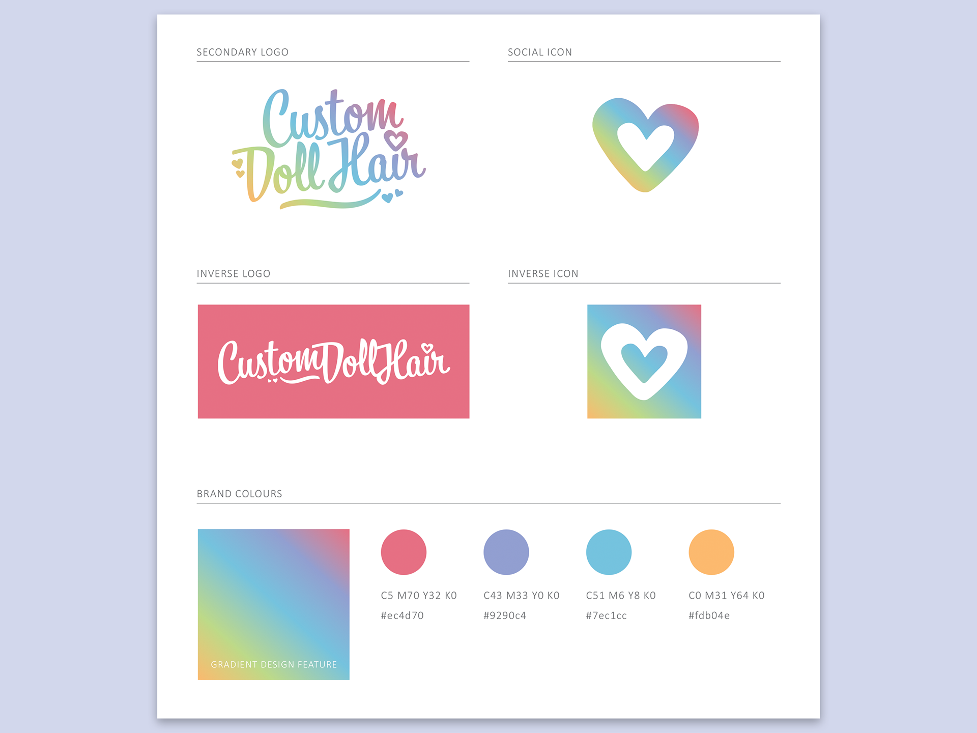 Custom Doll Hair : Social media icons & colour guide