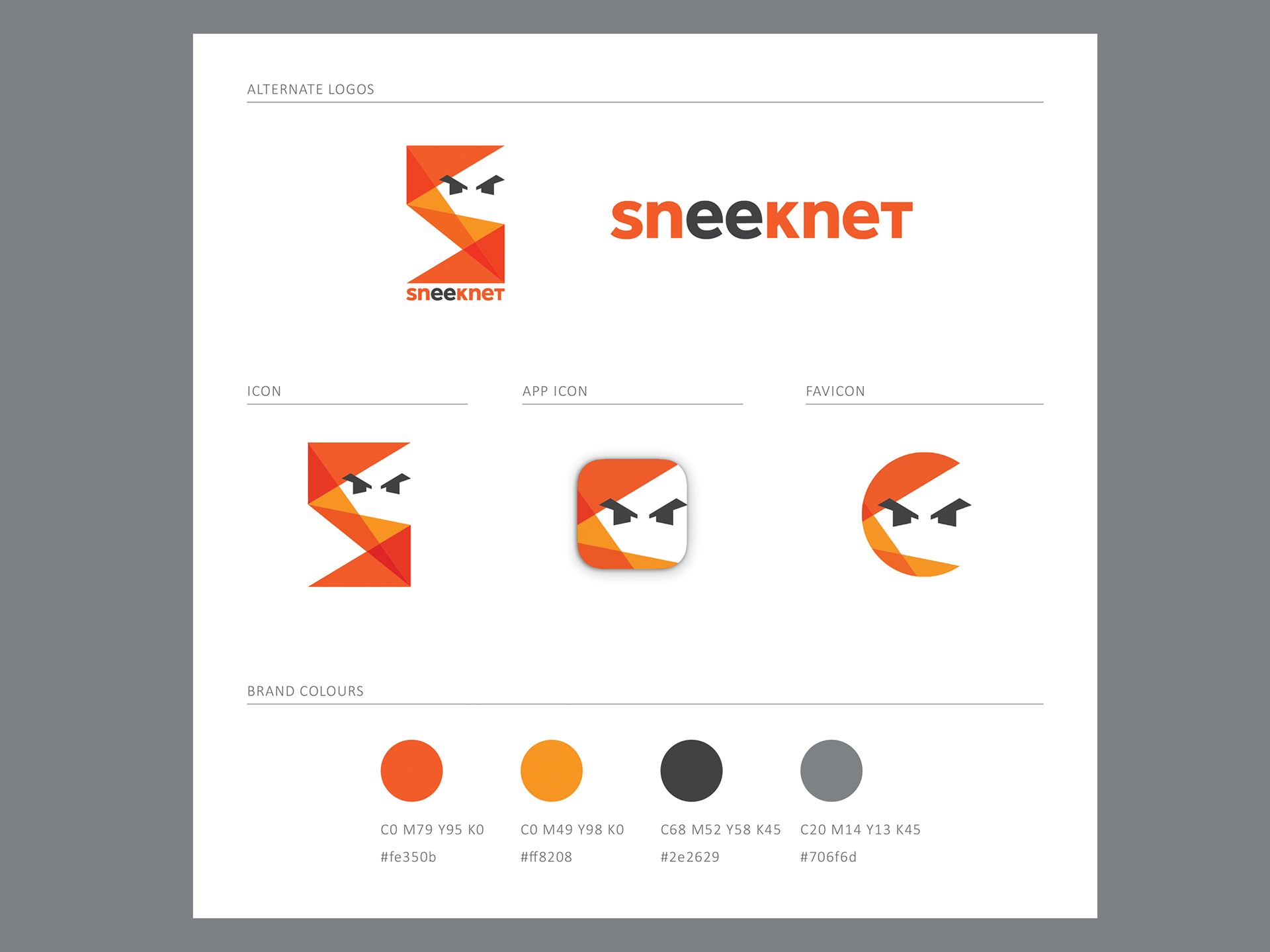 Sneeknet : Web icons & colour guide