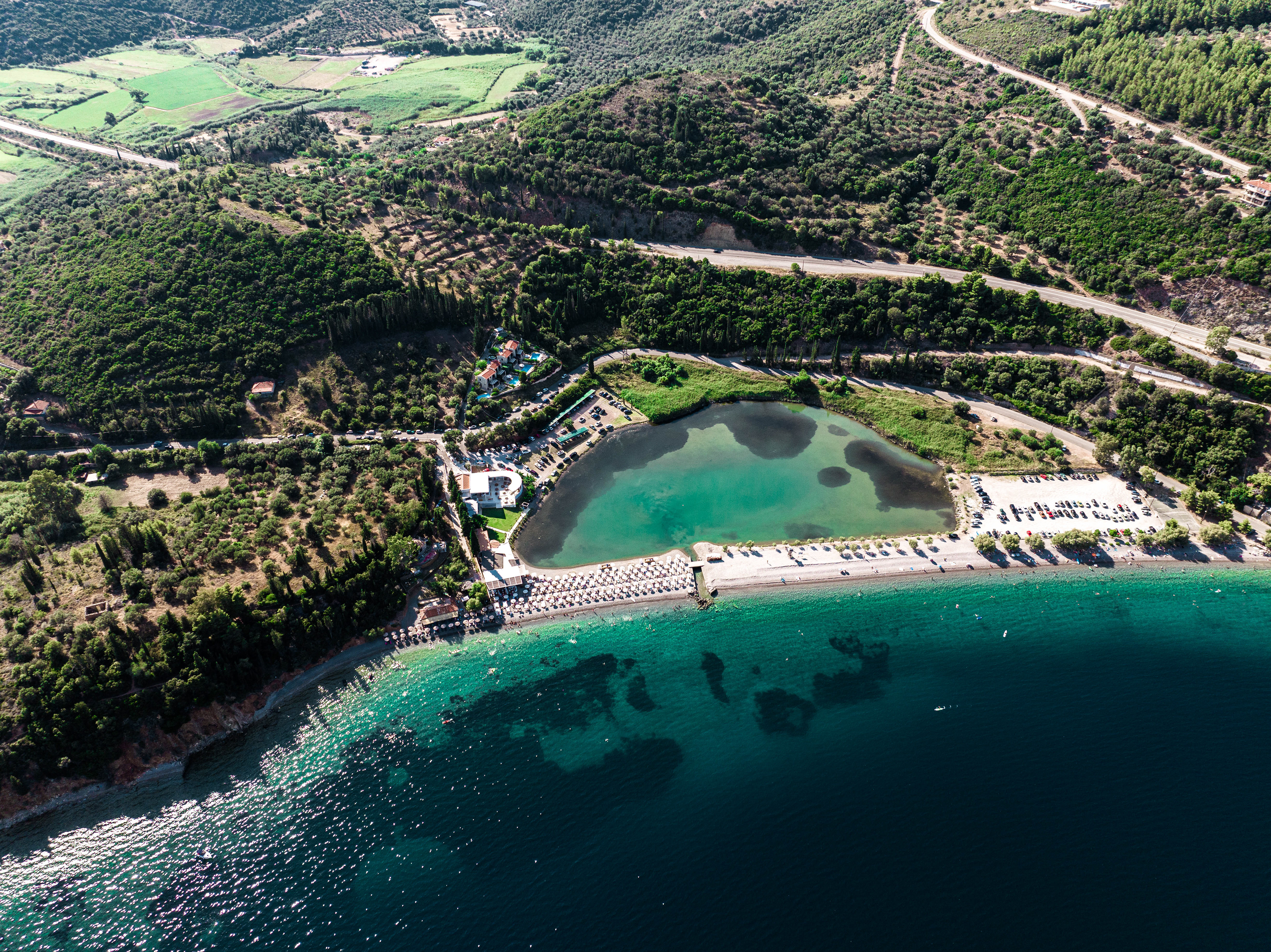 Blue Lake beach club near Patras, Greece