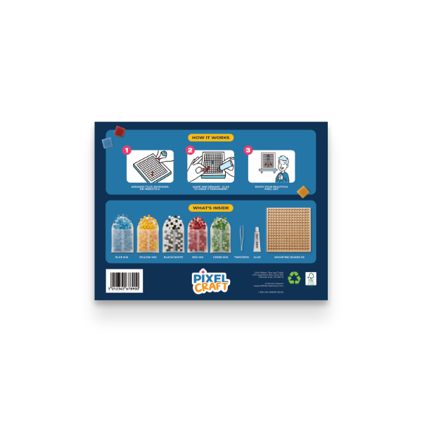 The back panel feature the box contents, as well as a simple step-by-step. This feature provides reassurance to Parents/Gift buyers that the product is going to be accessible for their child.