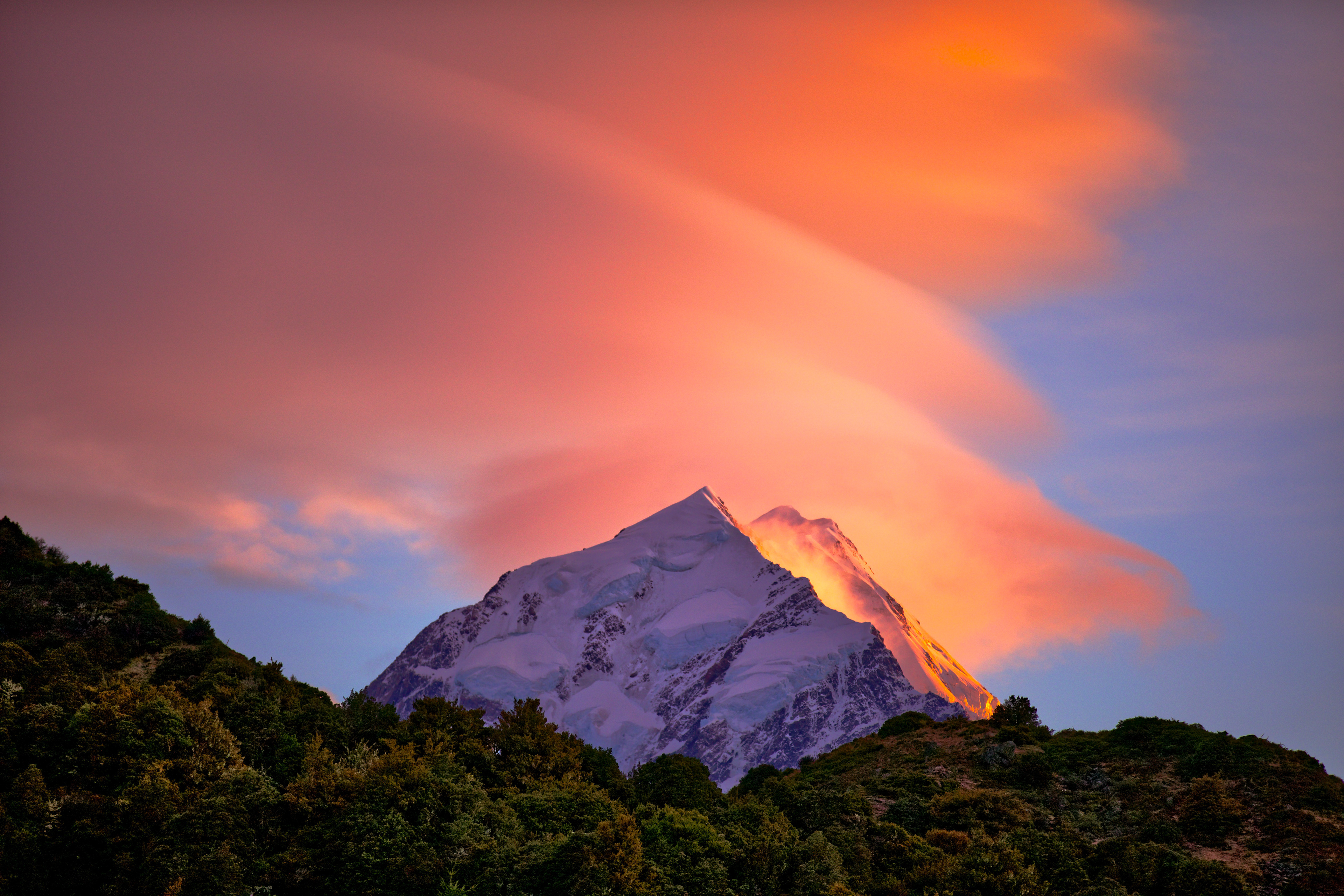 The Mountain is on Fire - Mount Cook Views