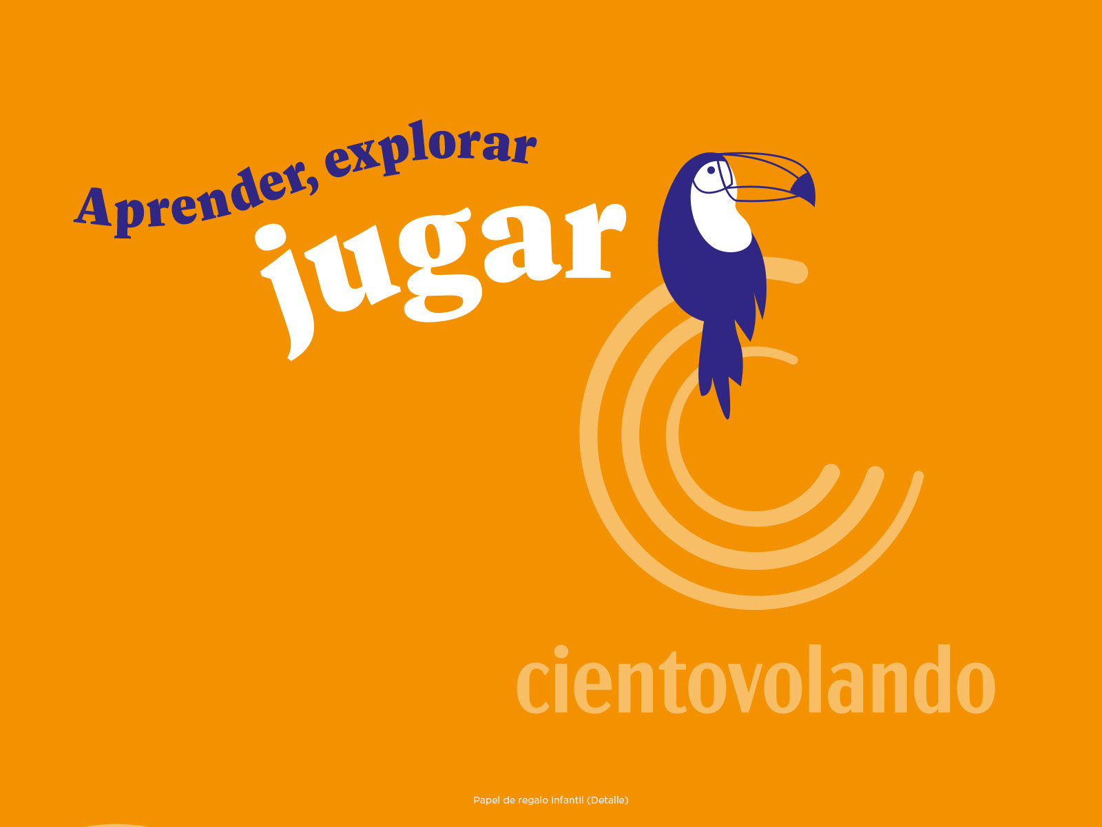 Cientovolando, papel de regalo infantil, detalle de la ilustración