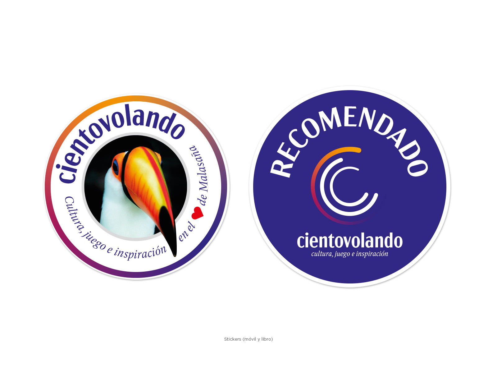 Cientovolando, pegatina para móvil y libro recomendado
