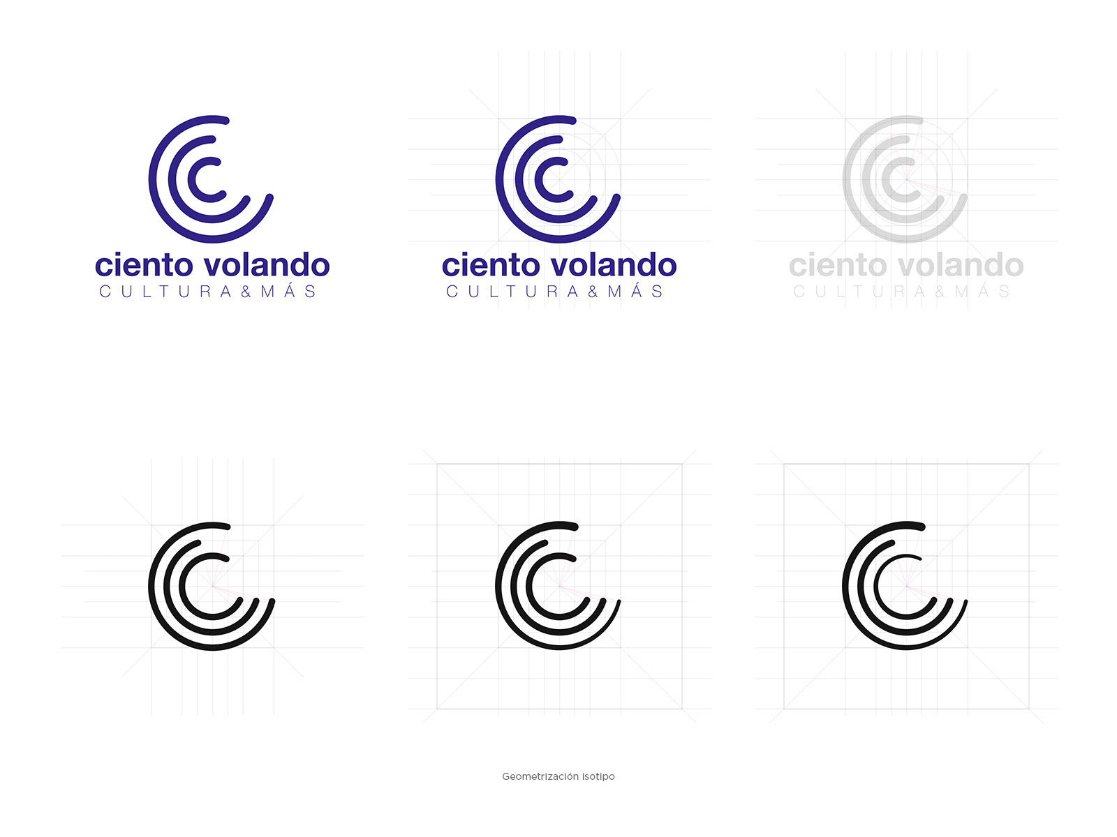 Creación y geometrización del nuevo isotipo de Ciento Volando
