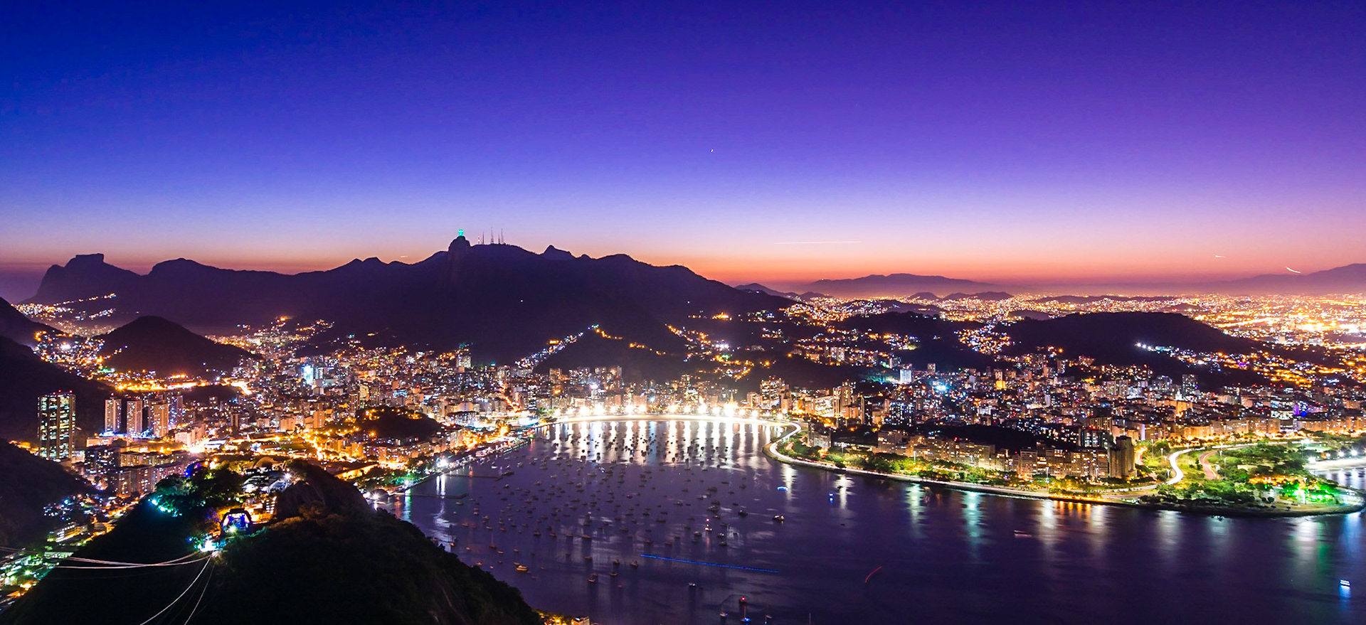 Sunset from Sugarloaf Mountain and an incredible view of Rio De Janeiro.