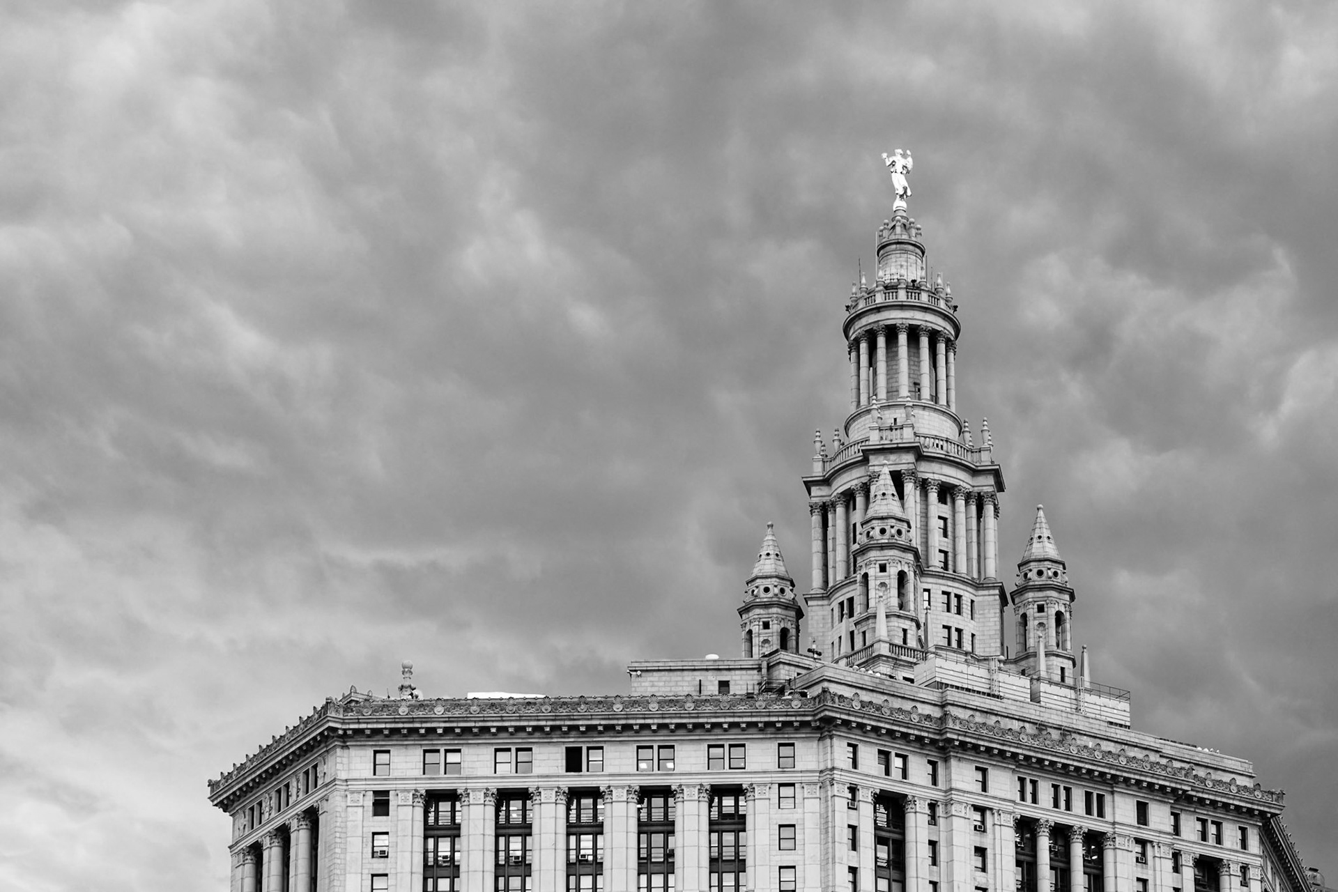 Early morning on Sept 30th and the clouds bring a moody sky over the Metropolitan Building in New York.