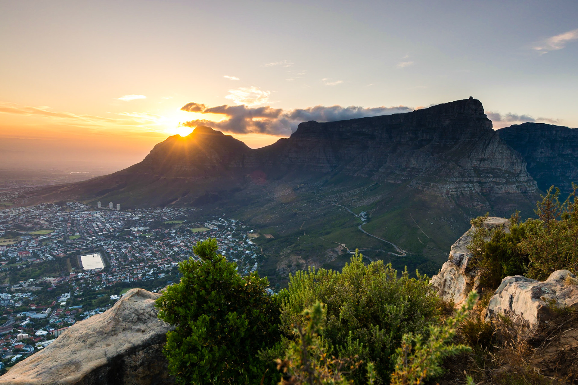 It was a tricky hike with a couple of colleagues to the top of Lions Head in Cape town. It was also dark during our ascent, but the resulting view and sunrise were spectacular.