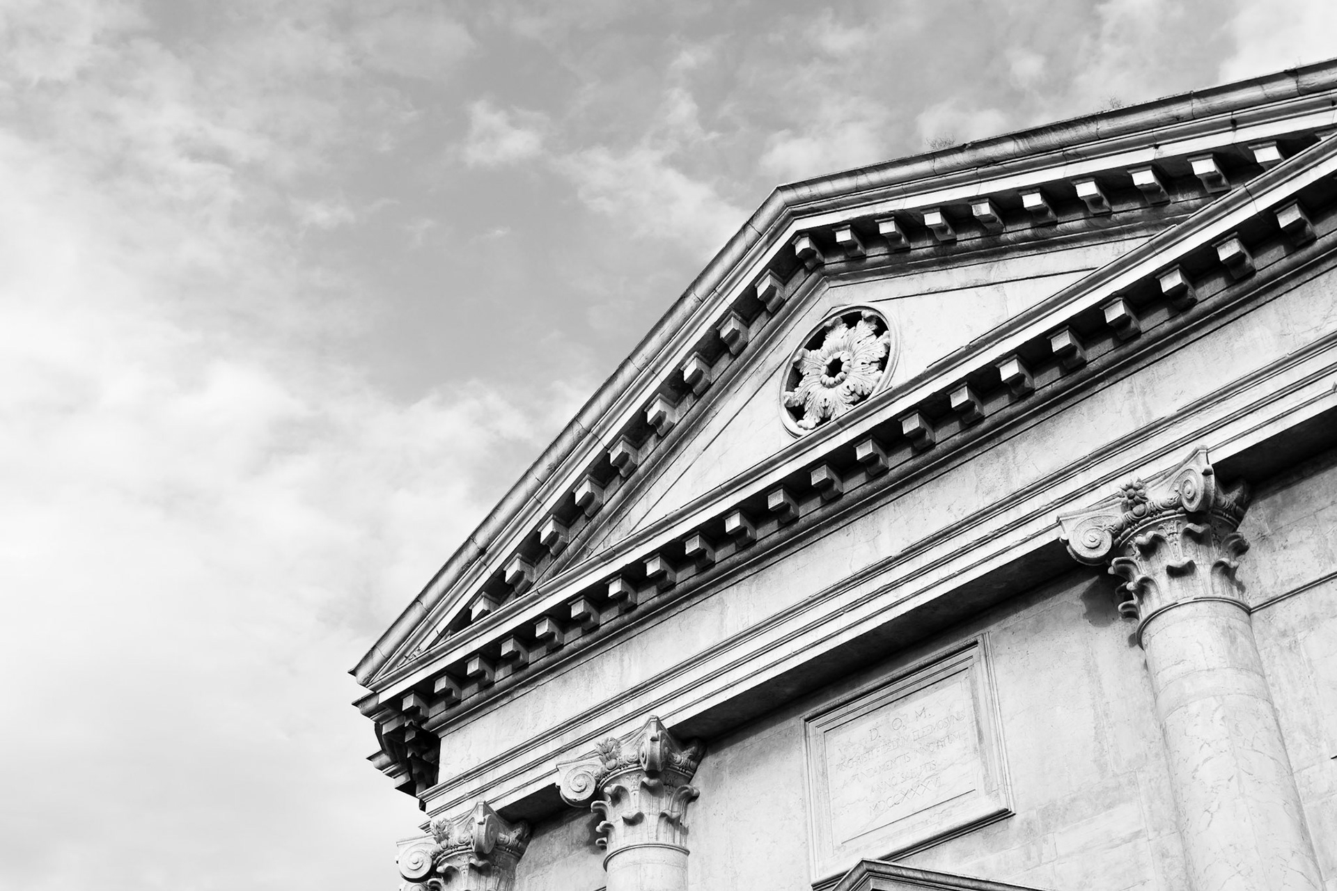 A church has existed at this sit esince the 9th century, but was reconstructed in 1776 in this neoclassic style.