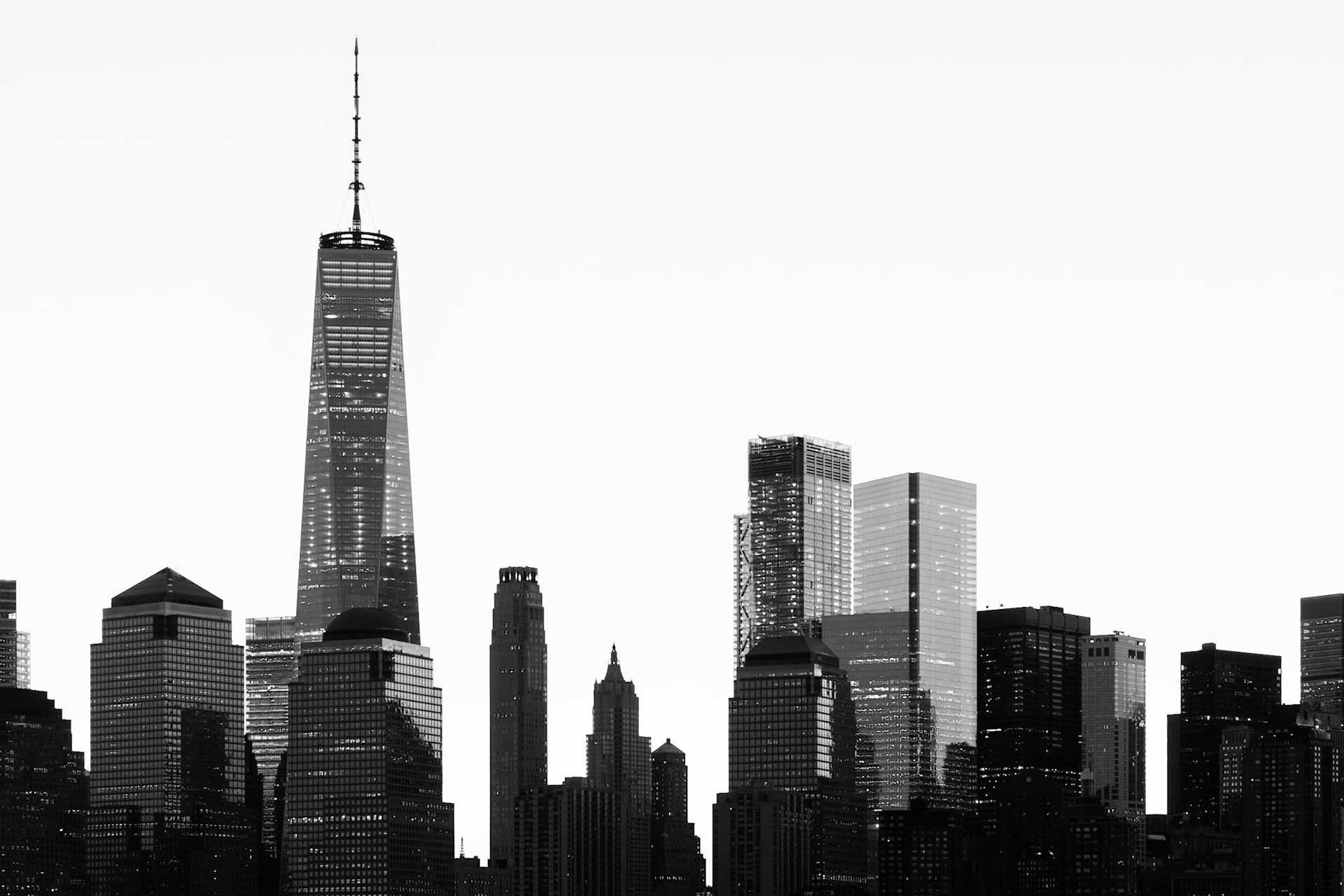 Sunrise over Manhattan, viewed from the Empty Sky Memorial in New Jersey.