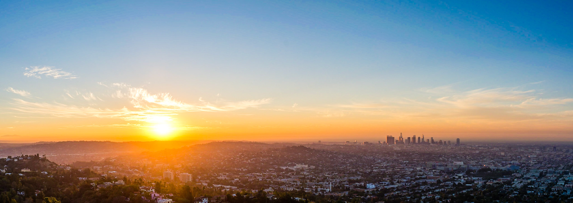 Taken from Griffith Observatory, this stunning sunrise panorama is comprised of 4 images.