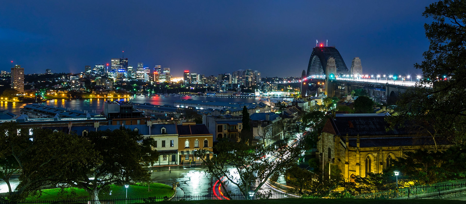 This is the view from Observatory Hill, on a cold rainy morning in Sydney.