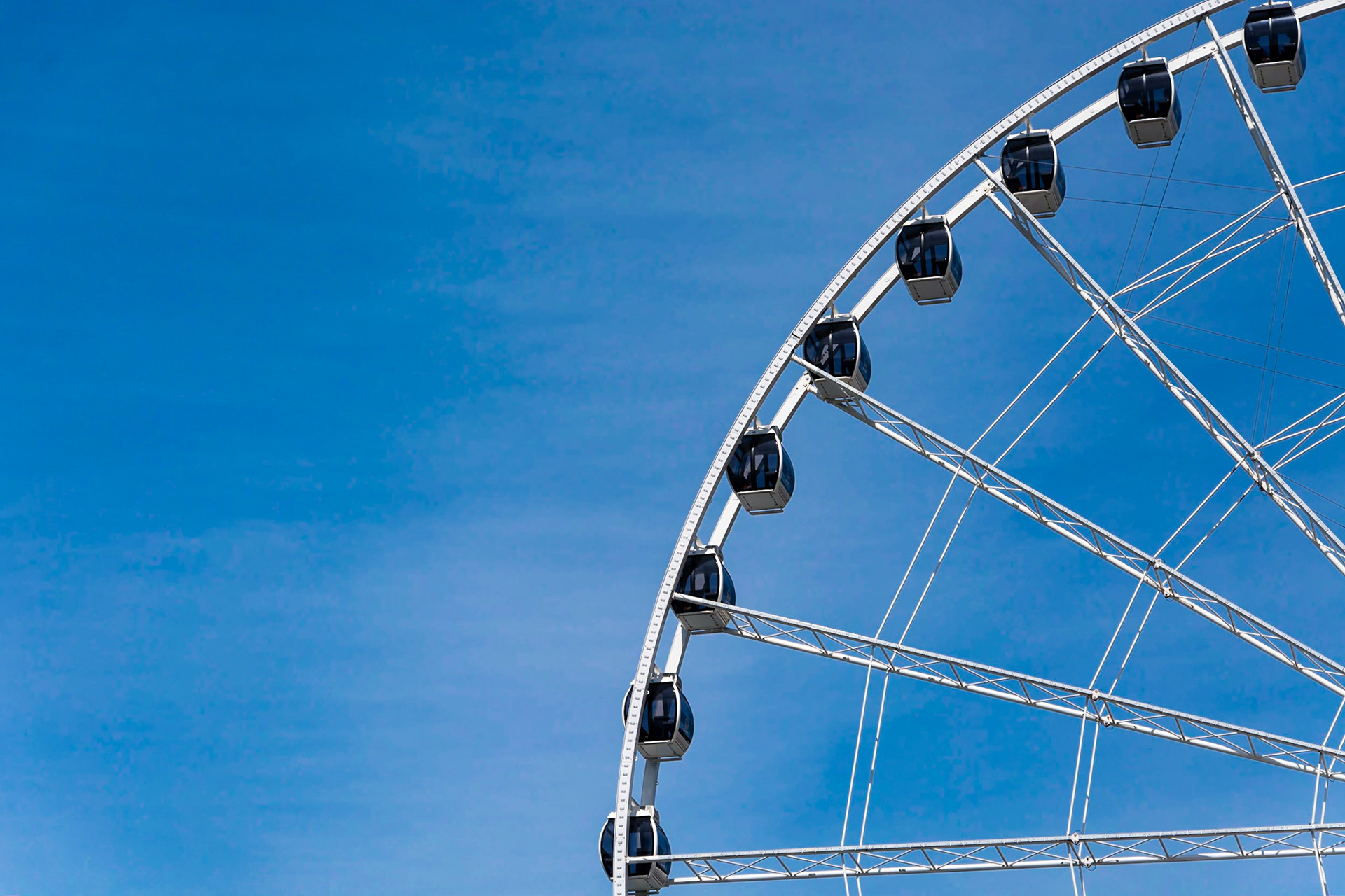 Detail of the ferris wheel at Seattles seafront pier.