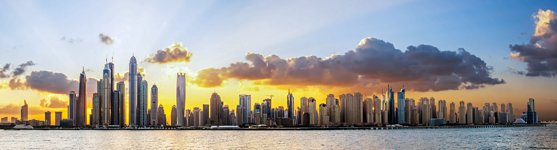 One of my favourite shots from 2014, this panorama was taken from the Palm Jumeirah shortly after sunrise.