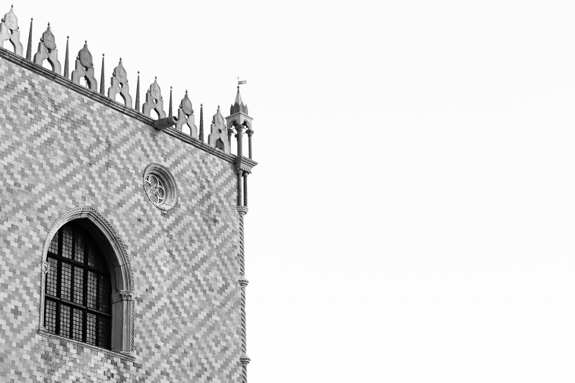 Detail of the brickwork on the Palazzo Ducale, one of the most iconic and impressive buildings in Venice.