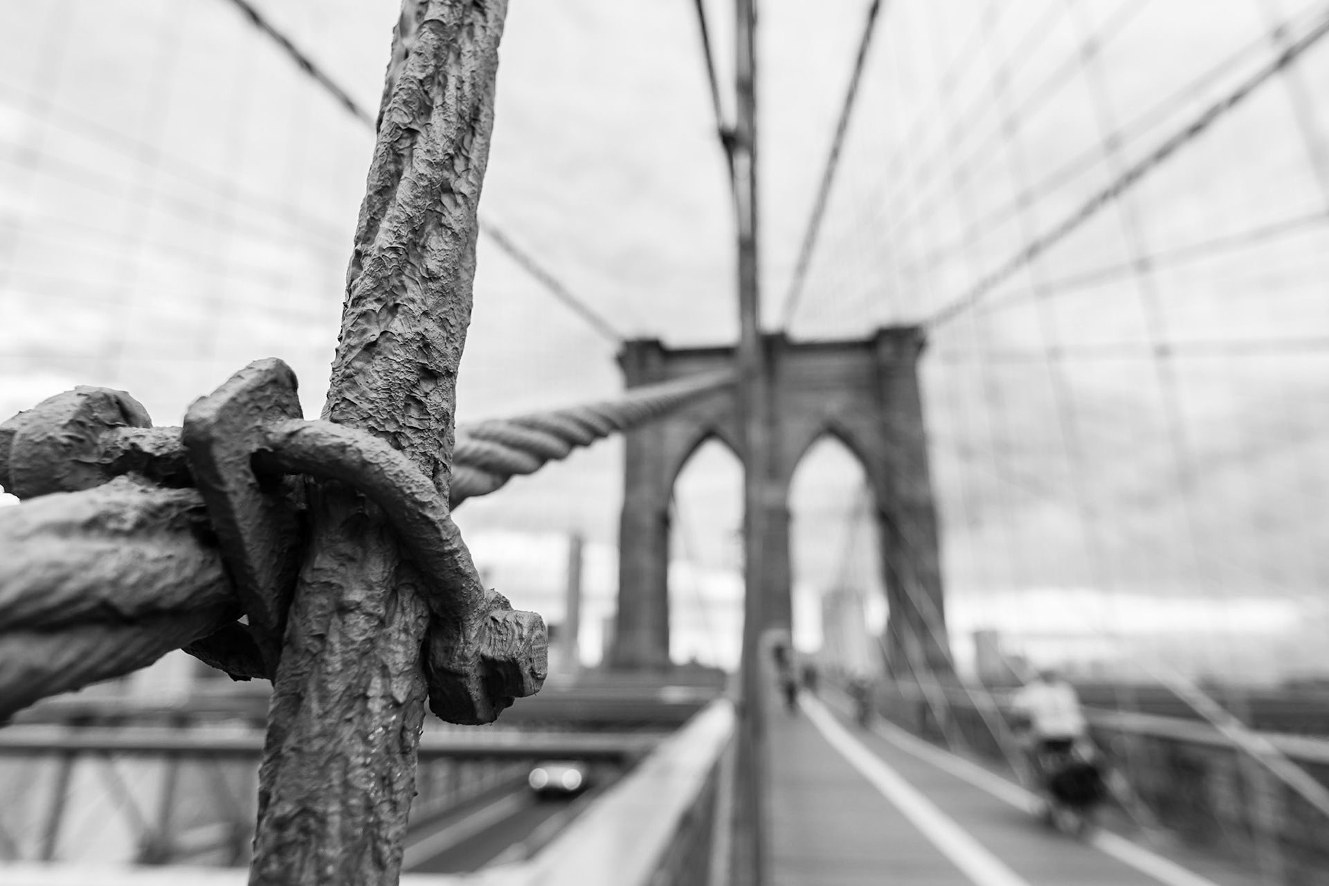 One of the many nuts and bolts that keep the Brooklyn Bridge suspended.