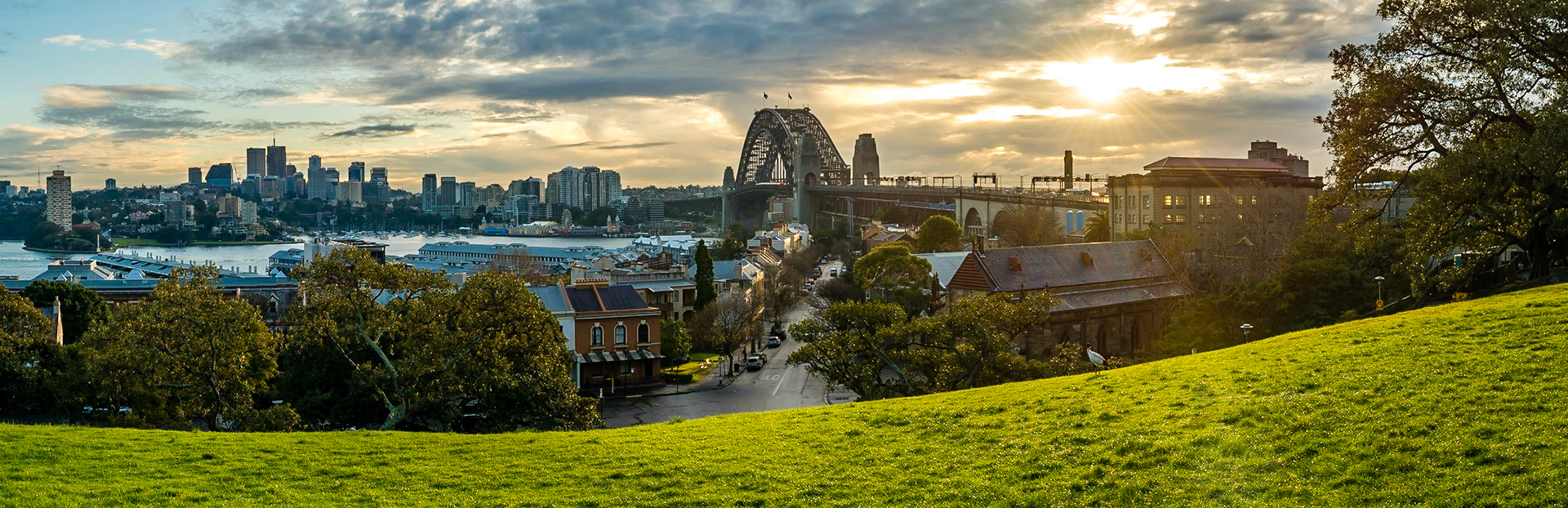 Early morning in Sydney sees the rainclouds retreating to the East, and blues sky advancing from the West.