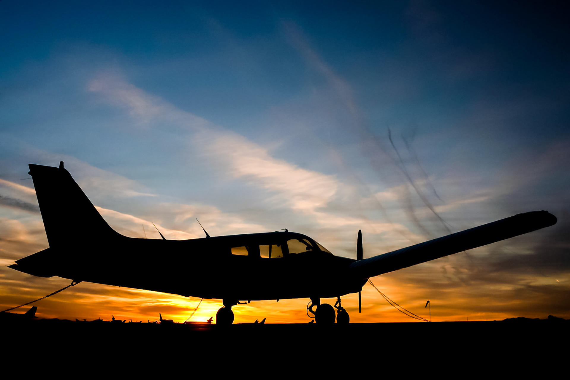 Sunset at Goodyear Airport was usually spectacular due to fine dust and sand in the atmoshphere. This day was no different.