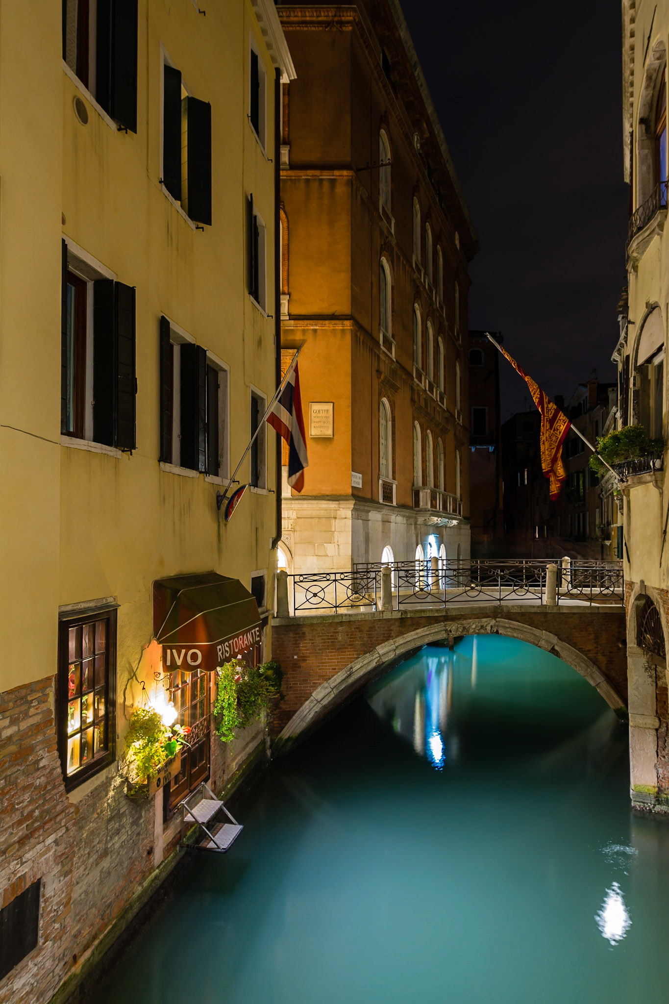 VENICE, ITALY, OCTOBER 10 2016: This Restaurant is located on the Rio del Fuseri- it can be reached either on foot or by water taxi. This was the location of George Clooney's last dinner before his marriage to Amal Alamuddin in 2014.