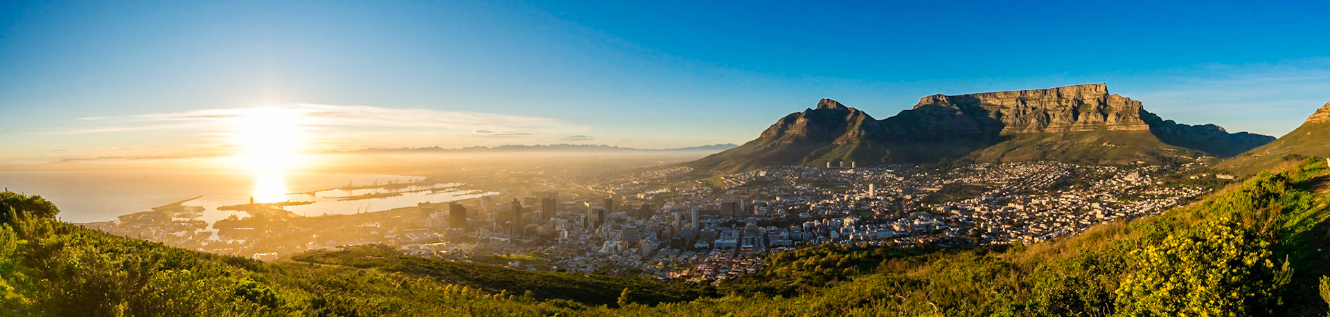 A series of pictures capturing a winter's sunrise over Cape Town, South Africa. Taken from Signal Hill overlooking the city and Table Mountain National Park.