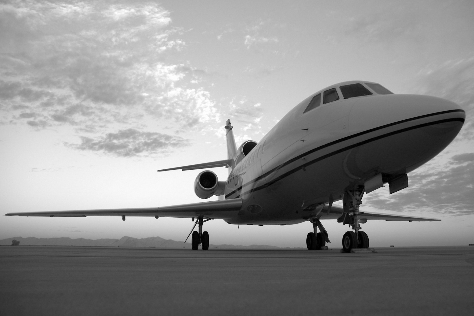 Another view of the Falcon 50 business jet at Goodyear