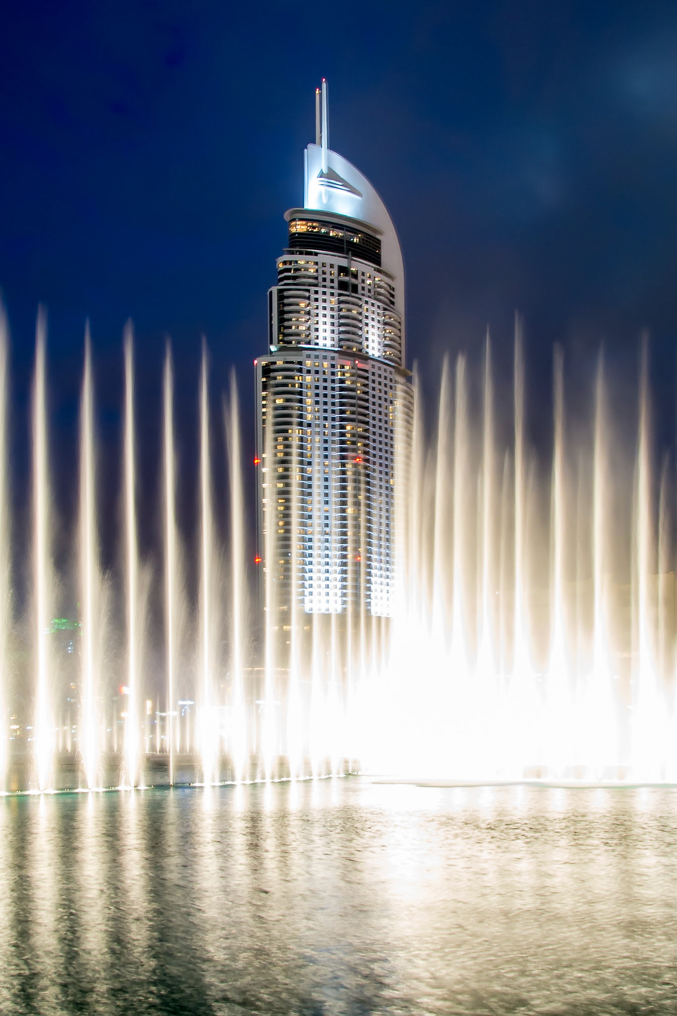 Two of the most Iconic sights in Dubai- the Address Hotel and the Fountain display.