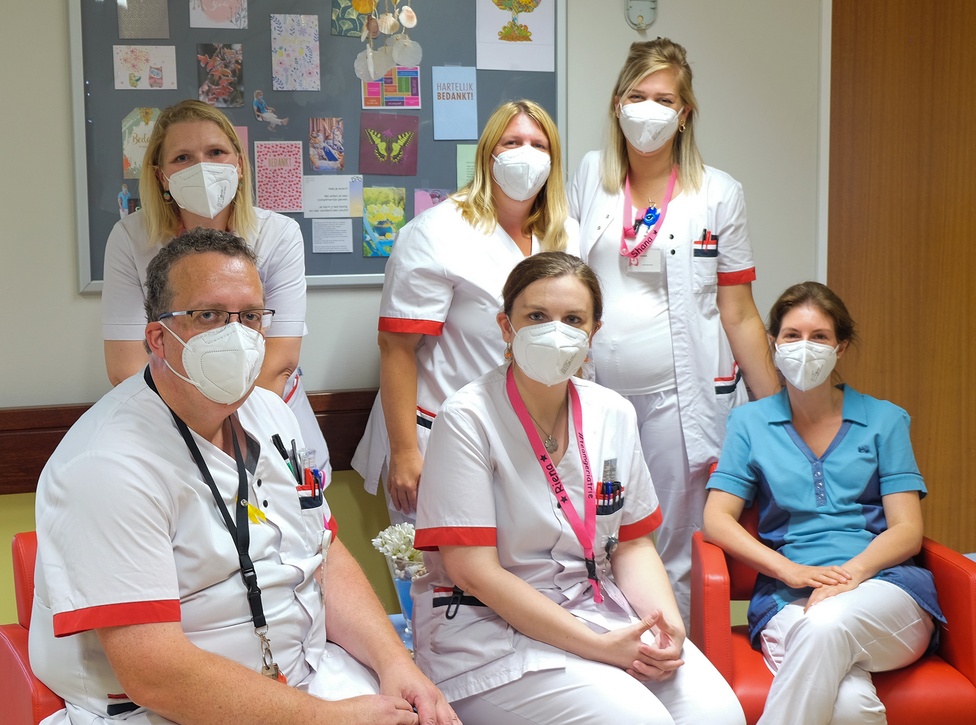 Enkele collega's van de dienst Geriatrie