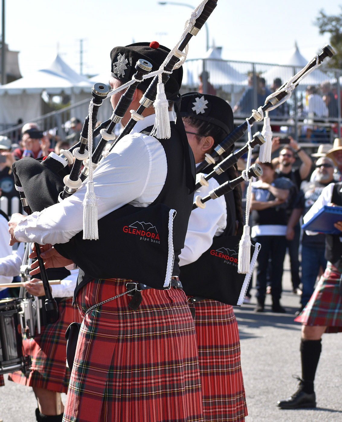Two Bagpipers in Competition