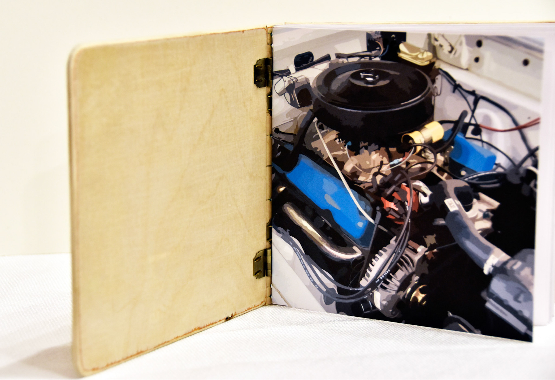 Long stitch binding through wood