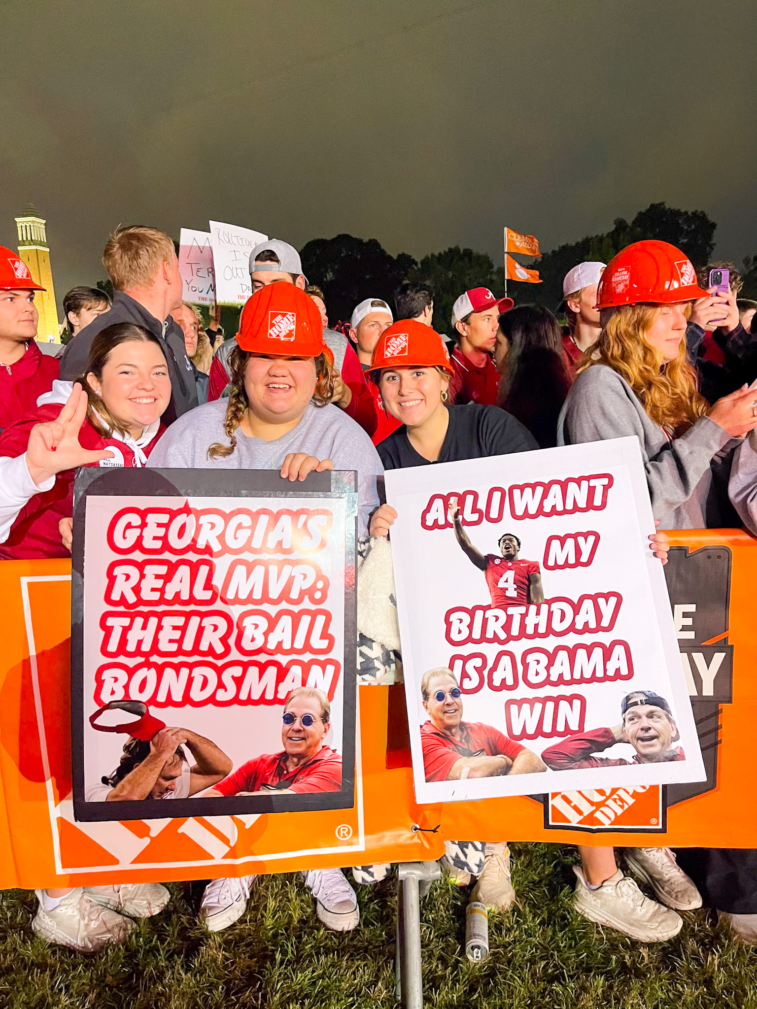 Front of the Barricade after being awake for 48 hours camping for College Gameday vs Georgia.