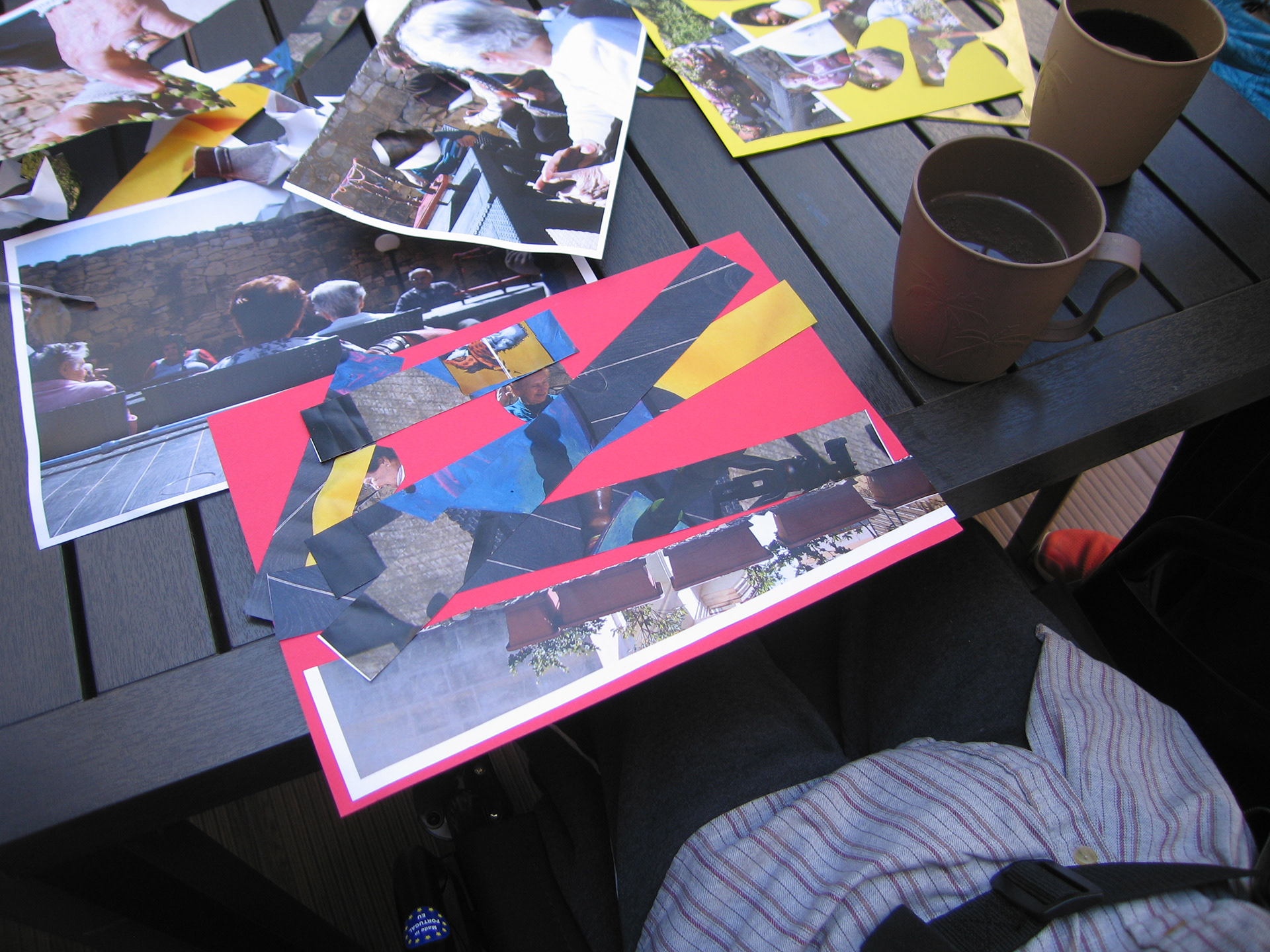 Assembling color and shape thanks to photos taken during by the participants during a previous workshop