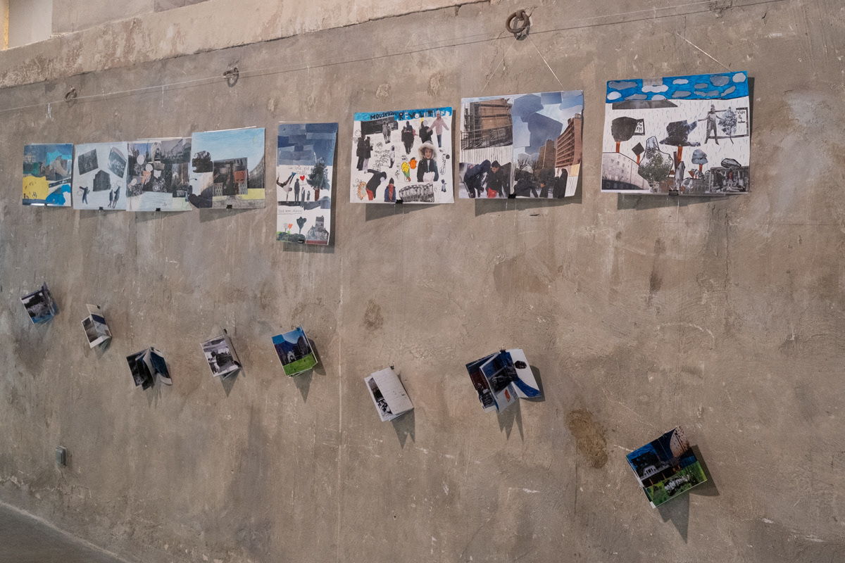 Setting up at Le 104 Paris, 8 booklets and posters have been created by the children