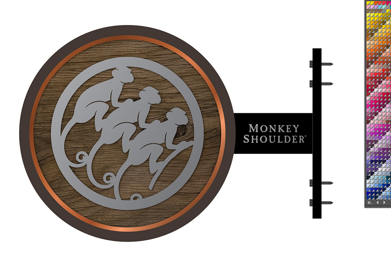 Monkey Shoulder Snug Sign Proof
