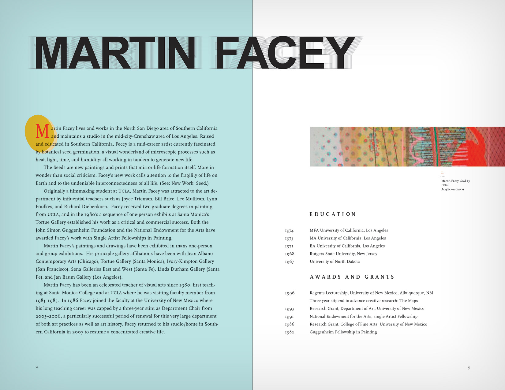 Martin Facey • Artist Catalog (Student Work)