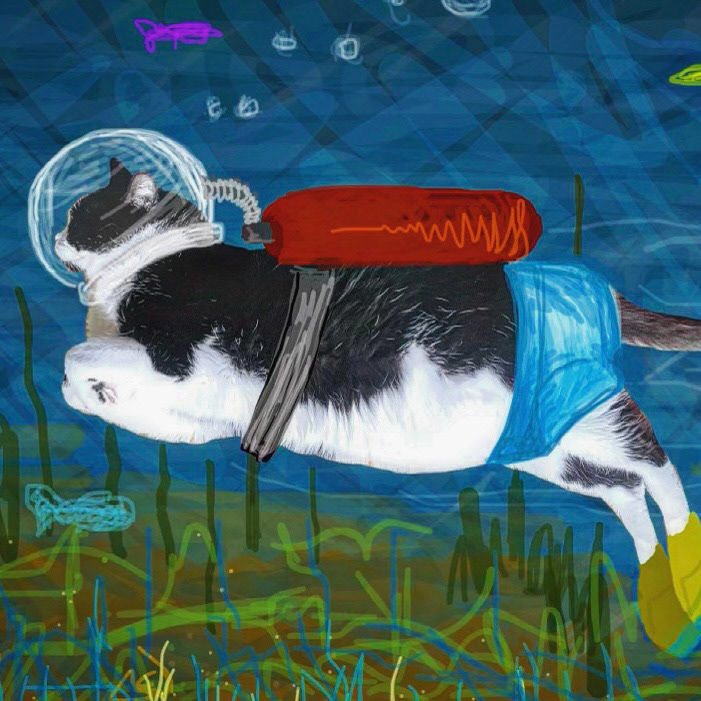 Instagram • @adventuresofclarkthecat • iPhone Finger Drawing