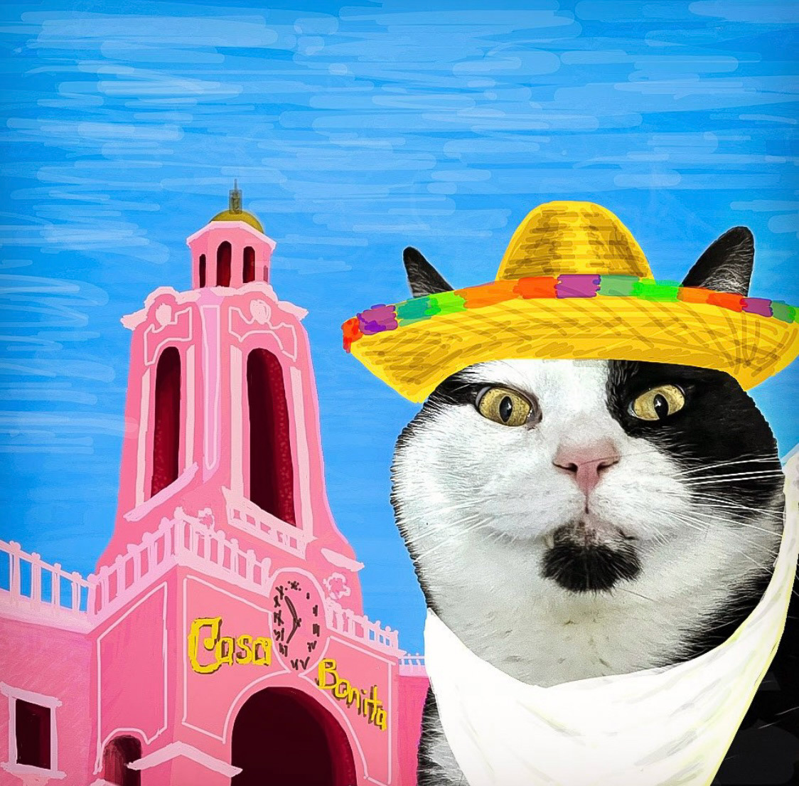 Instagram • @adventuresofclarkthecat • iPhone Finger Drawing