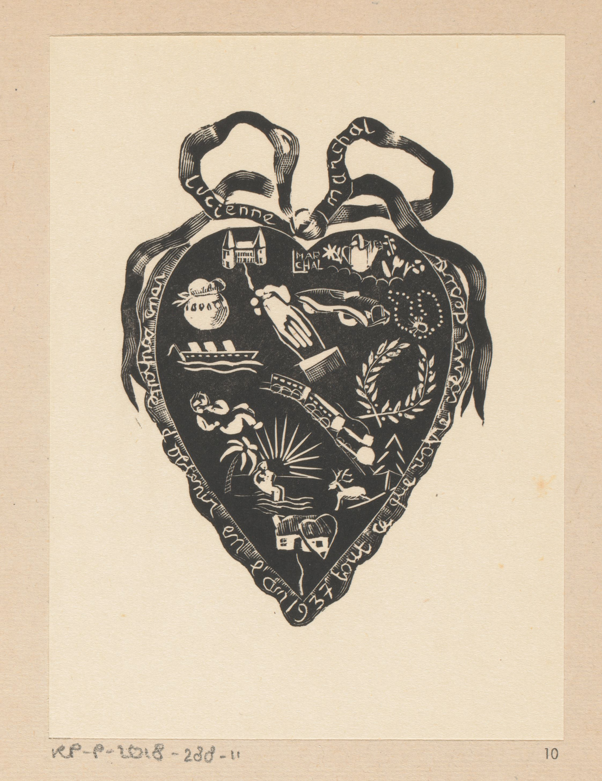 Nieuwjaarswens van Lucienne Marchal, Lucienne Marchal, 1936