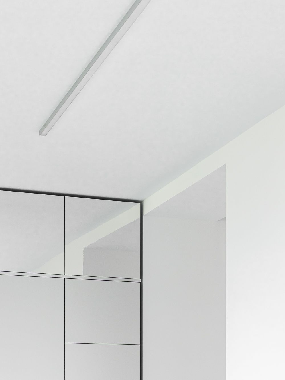 Detail der Küche aus Aluminium