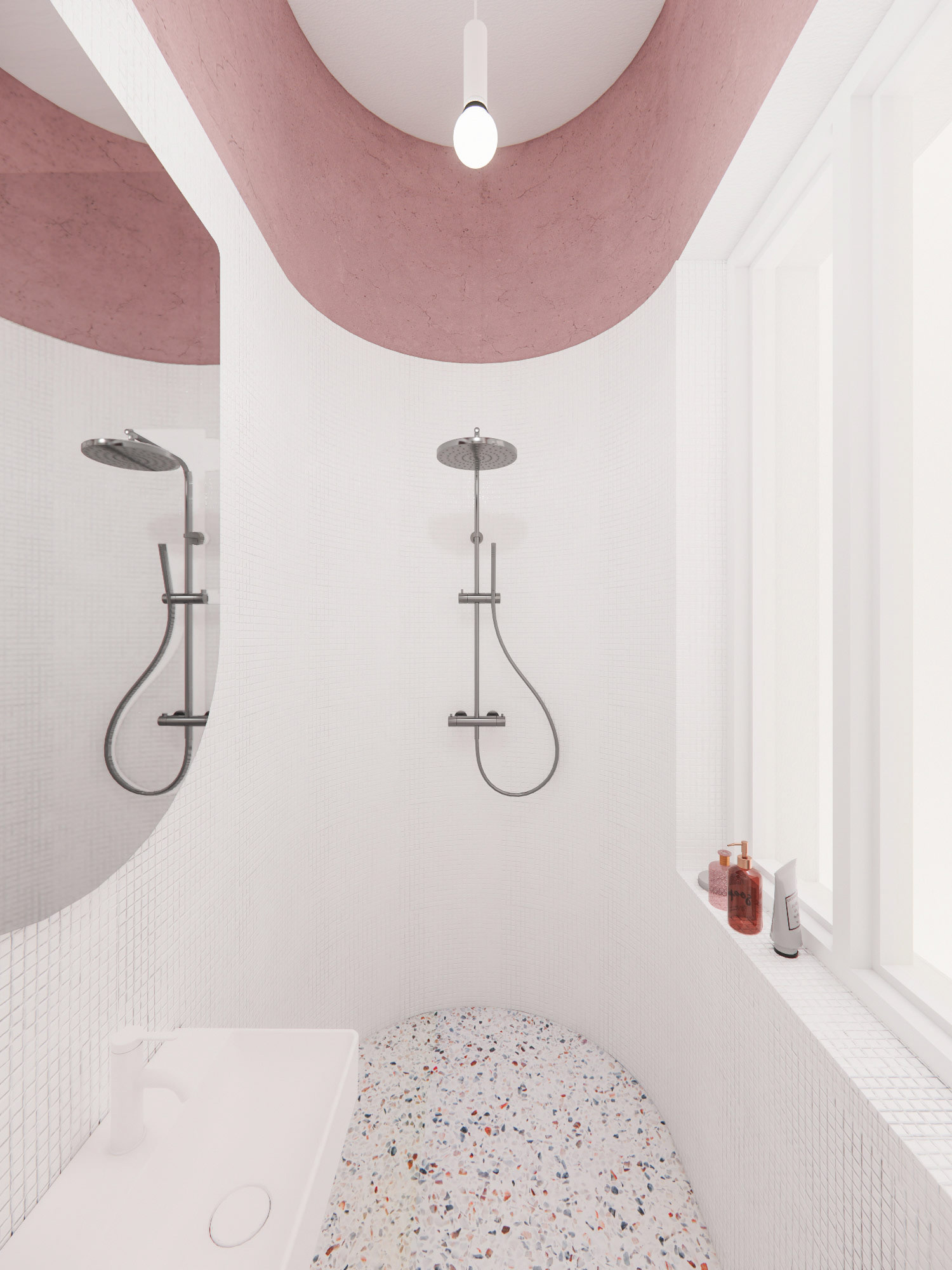 Visualisierung der runden Dusche