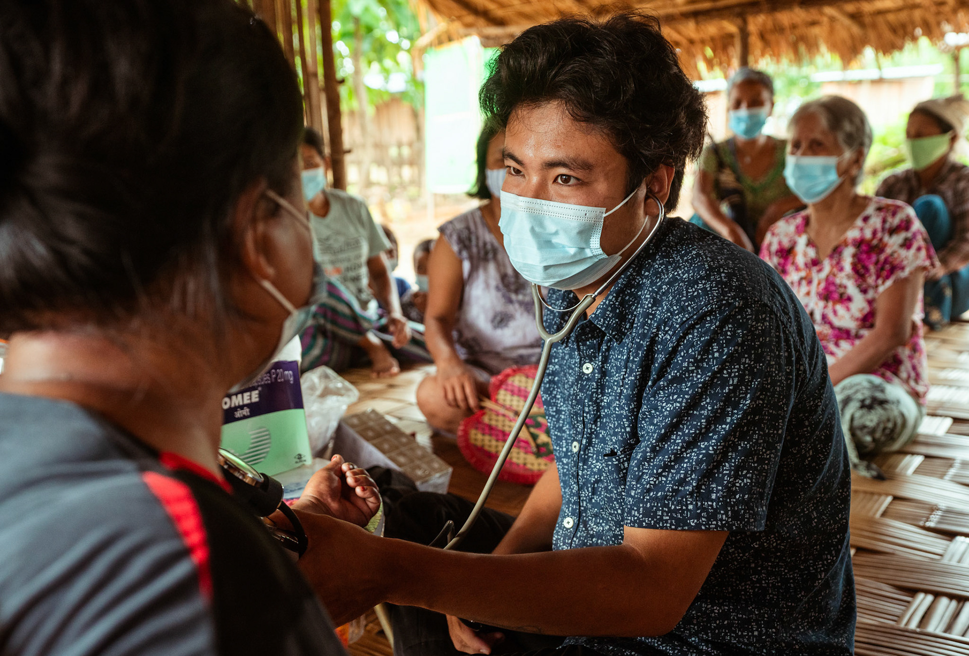 Medical check up of refugees in Moreh, Manipur, being carried out during COVID-19 Response and Recovery Program organised by CRS.