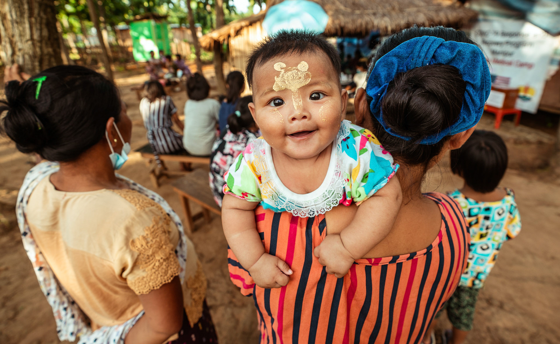 Refugees of Moreh, Manipur, gather to attend the medical camp organised by Catholic Relief Services (CRS).