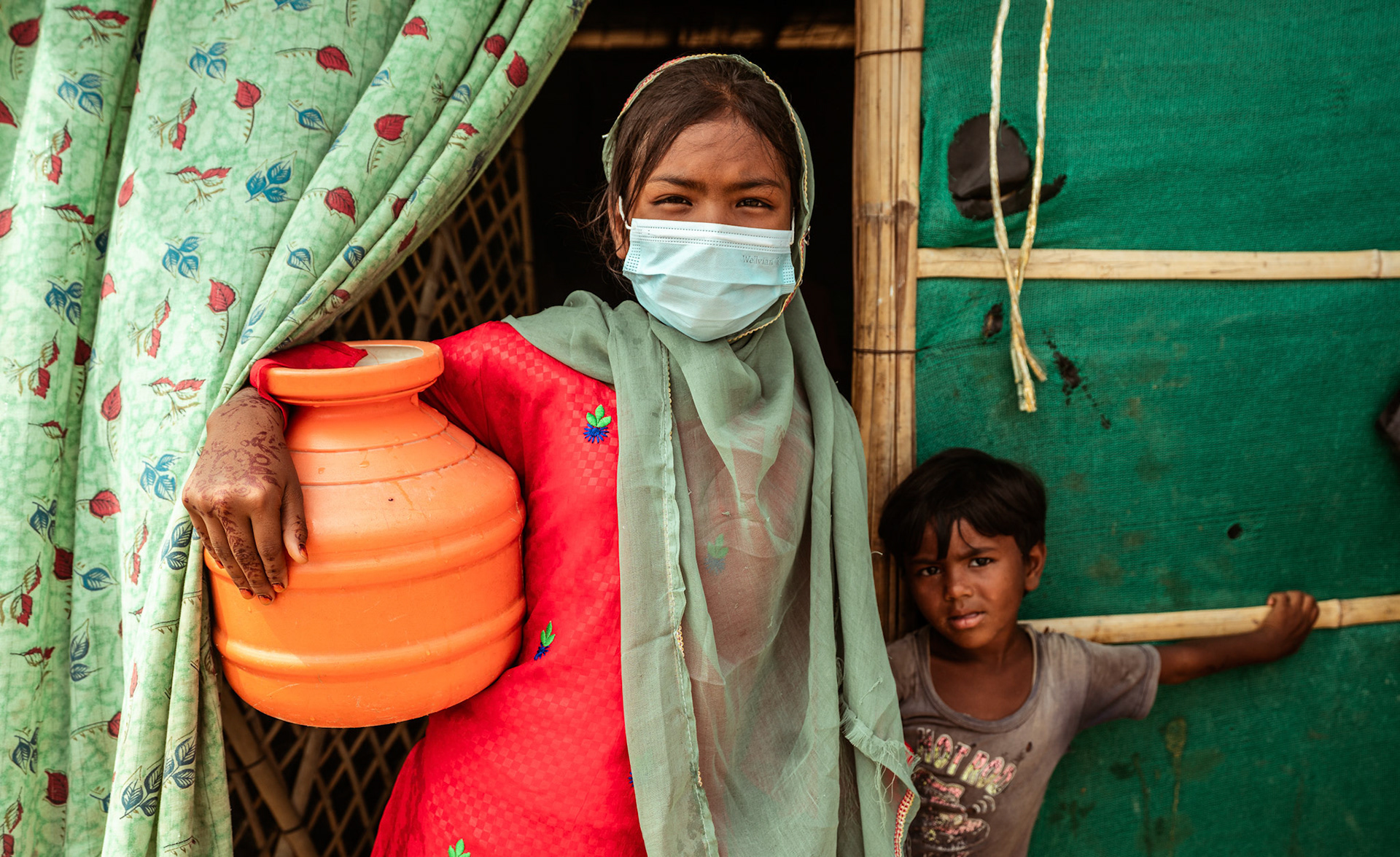 Rohingya Refugee children in Mewat, Haryana, during COVID-19 Response and Recovery Program organised by Catholic Relief Services (CRS).